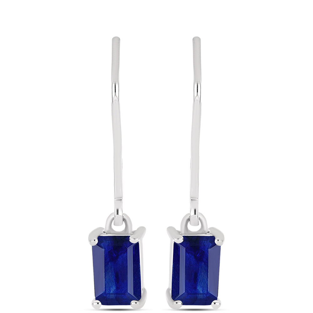 Brincos de Prata com Safira Azul Australiana