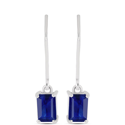 Brincos de Prata com Safira Azul Australiana