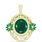 Pendente de Prata com Banho de Ouro com Ágata Verde  Contraste: Cabeca de Veado (800)