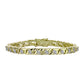 Pulseira de Prata com Banho de Ouro com Diamante Branco e Topázio Branco  Contraste: Cabeca de Veado (800)