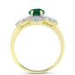Anel de Prata com Banho de Ouro com Ágata Verde e Topázio Branco  Contraste: Cabeca de Veado (800)