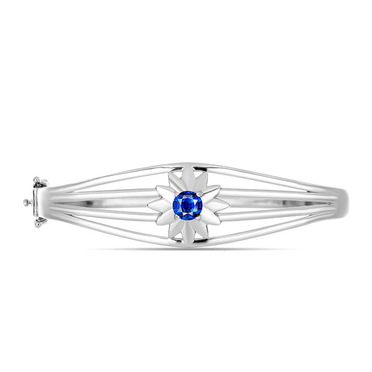 Pulseira de Prata com Safira Azul Australiana  Contraste: Cabeca de Veado (800)