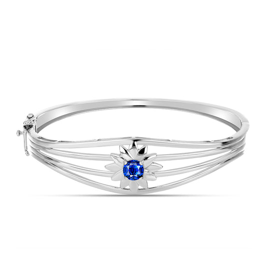 Pulseira de Prata com Safira Azul Australiana  Contraste: Cabeca de Veado (800)