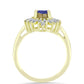 Anel de Prata com Banho de Ouro com Drusy Roxo e Zircão Branco  Contraste: Cabeca de Veado (800)