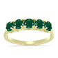 Anel de Prata com Banho de Ouro com Ágata Verde
