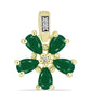 Pendente de Prata com Banho de Ouro com Ágata Verde e Topázio Branco