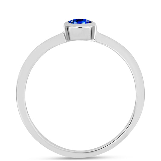 Anel de Prata com Safira Azul Australiana