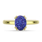 Anel de Prata com Banho de Ouro com Drusy Roxo