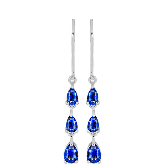 Brincos de Prata com Safira Azul Australiana
