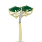 Anel de Prata com Banho de Ouro com Ágata Verde e Topázio Branco