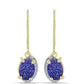 Brincos de Prata com Banho de Ouro com Drusy Roxo e Topázio Branco
