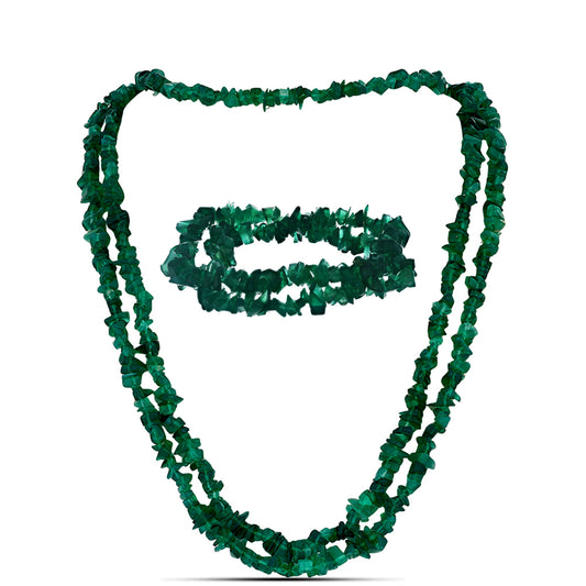 Conjunto com Ágata Verde ( Colar+Pulseira )