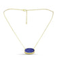 Colar de Prata com Banho de Ouro com Drusy Roxo  Contraste: Cabeca de Veado (800)