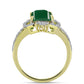 Anel de Prata com Banho de Ouro com Ágata Verde e Topázio Branco  Contraste: Cabeca de Veado (800)