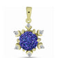 Pendente de Prata com Banho de Ouro com Drusy Roxo e Topázio Branco