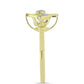 Anel de Prata com Banho de Ouro com Diamante Branco e Topázio Branco