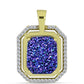 Pendente de Prata com Banho de Ouro com Drusy Roxo e Topázio Branco