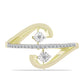 Anel de Prata com Banho de Ouro com Diamante Branco e Topázio Branco  Contraste: Cabeca de Veado (800)