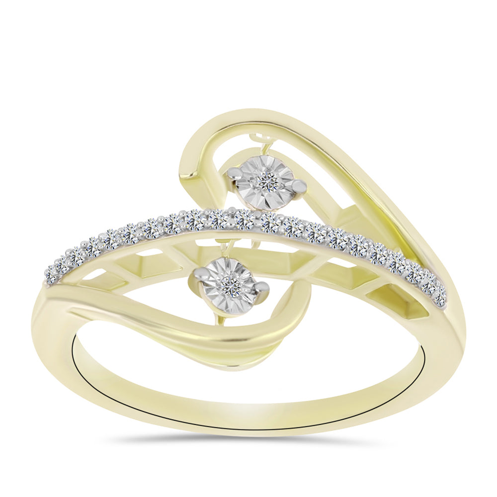 Anel de Prata com Banho de Ouro com Diamante Branco e Topázio Branco  Contraste: Cabeca de Veado (800) 3 