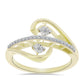Anel de Prata com Banho de Ouro com Diamante Branco e Topázio Branco  Contraste: Cabeca de Veado (800)