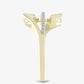 Anel de Prata com Banho de Ouro com Diamante Branco e Topázio Branco  Contraste: Cabeca de Veado (800)