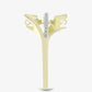 Anel de Prata com Banho de Ouro com Diamante Branco e Topázio Branco  Contraste: Cabeca de Veado (800)