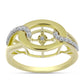 Anel de Prata com Banho de Ouro com Diamante Branco e Topázio Branco  Contraste: Cabeca de Veado (800)
