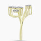 Anel de Prata com Banho de Ouro com Diamante Branco e Topázio Branco  Contraste: Cabeca de Veado (800)