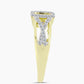 Anel de Prata com Banho de Ouro com Diamante Branco e Topázio Branco  Contraste: Cabeca de Veado (800)