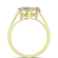Anel de Prata com Banho de Ouro com Diamante Branco e Topázio Branco