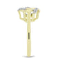 Anel de Prata com Banho de Ouro com Diamante Branco e Topázio Branco