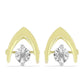 Brincos de Prata com Banho de Ouro com Diamante Branco