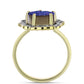 Anel de Prata com Banho de Ouro com Drusy Roxo e Topázio Branco  Contraste: Cabeca de Veado (800)