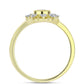 Anel de Prata com Banho de Ouro com Diamante Branco e Topázio Branco