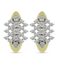 Brincos de Prata com Banho de Ouro com Diamante Branco e Topázio Branco