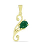 Pendente de Prata com Banho de Ouro com Ágata Verde