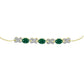 Pulseira de Prata com Banho de Ouro com Ágata Verde e Topázio Branco  Contraste: Cabeca de Veado (800)
