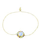 Pulseira de Prata com Banho de Ouro com Pedra da Lua Arco-íris e Ametista de Marrocos  Contraste: Cabeca de Veado (800)