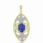 Pendente de Prata com Banho de Ouro com Drusy Roxo e Topázio Branco  Contraste: Cabeca de Veado (800)