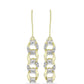 Brincos de Prata com Banho de Ouro com Diamante Branco e Topázio Branco