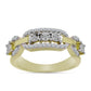 Anel de Prata com Banho de Ouro com Diamante Branco e Topázio Branco  Contraste: Cabeca de Veado (800)
