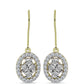 Brincos de Prata com Banho de Ouro com Diamante Branco e Topázio Branco