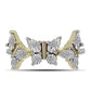 Anel de Prata com Banho de Ouro com Diamante Branco e Topázio Branco  Contraste: Cabeca de Veado (800)
