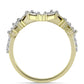 Anel de Prata com Banho de Ouro com Diamante Branco e Topázio Branco  Contraste: Cabeca de Veado (800)