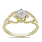 Anel de Prata com Banho de Ouro com Diamante Branco