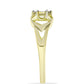 Anel de Prata com Banho de Ouro com Diamante Branco