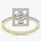 Anel de Prata com Banho de Ouro com Diamante Branco e Topázio Branco