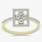 Anel de Prata com Banho de Ouro com Diamante Branco e Topázio Branco