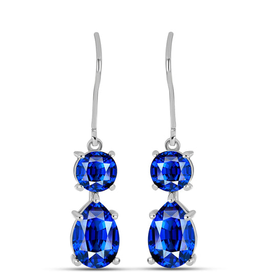 Brincos de Prata com Safira Azul Australiana