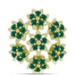 Alfinete de Prata com Banho de Ouro com Ágata Verde  Contraste: Cabeca de Veado (800)
